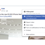 Facebook Snooze Button