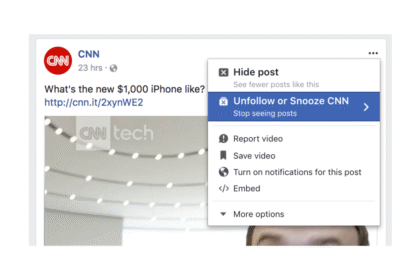 Facebook Snooze Button