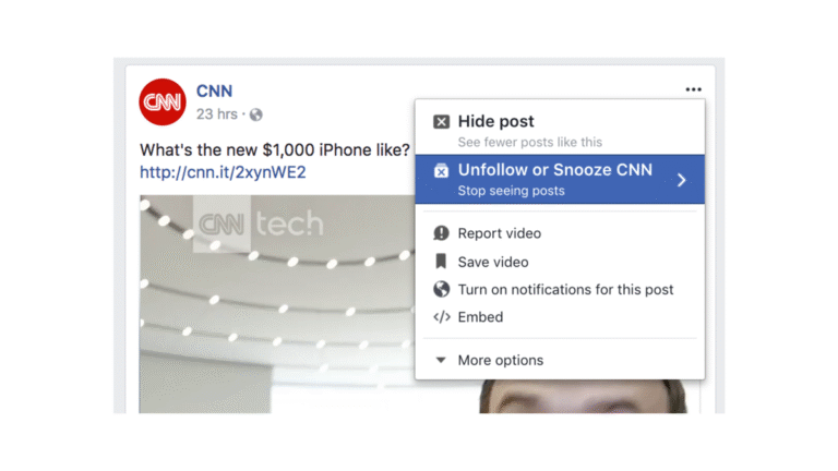 Facebook Snooze Button
